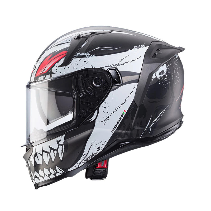 New π Plastic Caberg Avalon X Punk Helmet Grey White Red π 4 New π Plastic Caberg Avalon X Punk Helmet Grey White Red π - Image 2