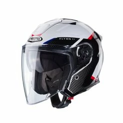 Deals ⭐ Fiber Caberg Flyon 2 Boss Helmet White Red Blue 👍